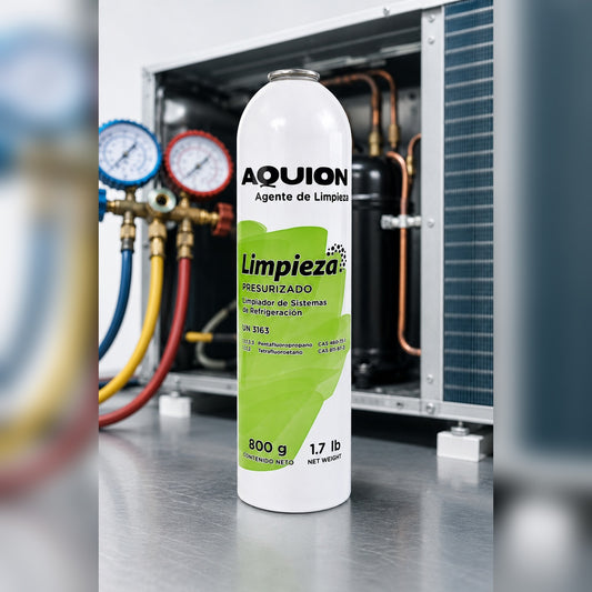 Agente de limpieza presurizado Aquion 800 gr — limpiador flush para sistemas de refrigeración y aire acondicionado, circuitos y componentes