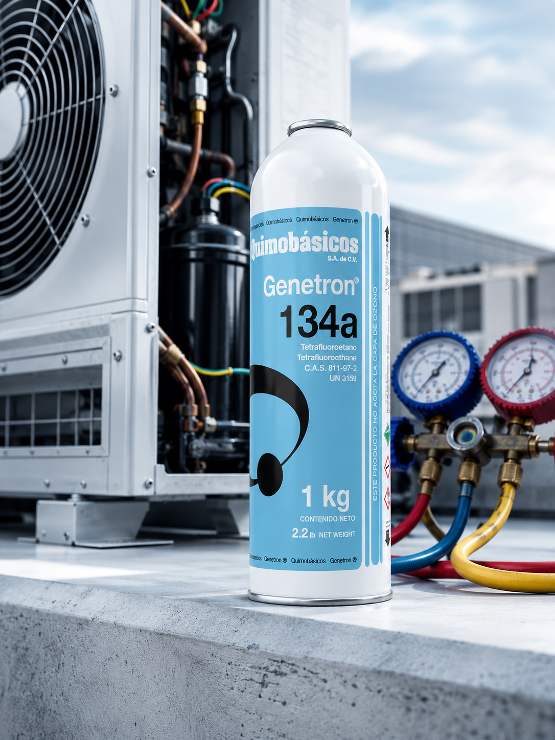 Gas Refrigerante R-134a 1.0 KG Modelo: ATTGT134a-1.0KG Marca Genetron