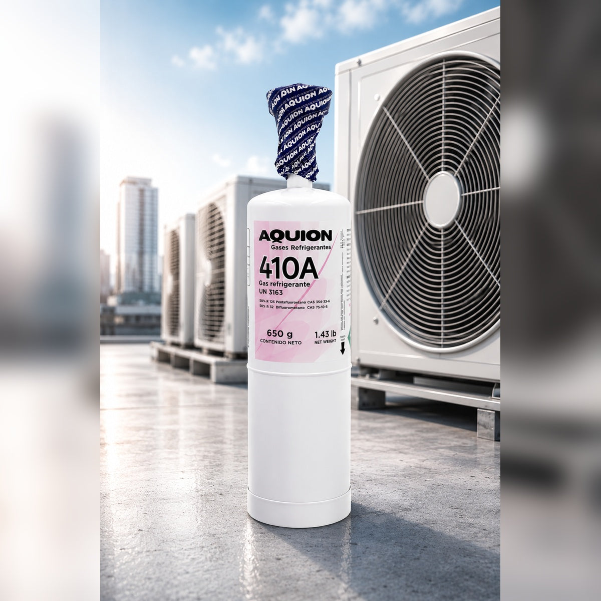 Gas refrigerante R-410A Aquion 650 gr — mezcla HFC para minisplits y aire acondicionado residencial y comercial, ODP cero, México