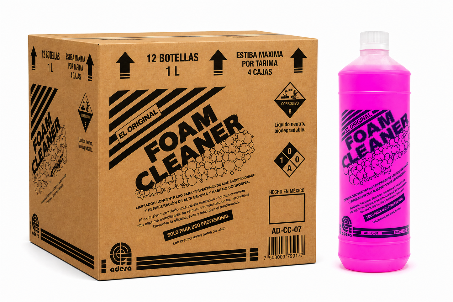 Caja de Foam Cleaner 1.0 Lt. Módelo: ATADSFCx12-1.0Lt Marca Adesa