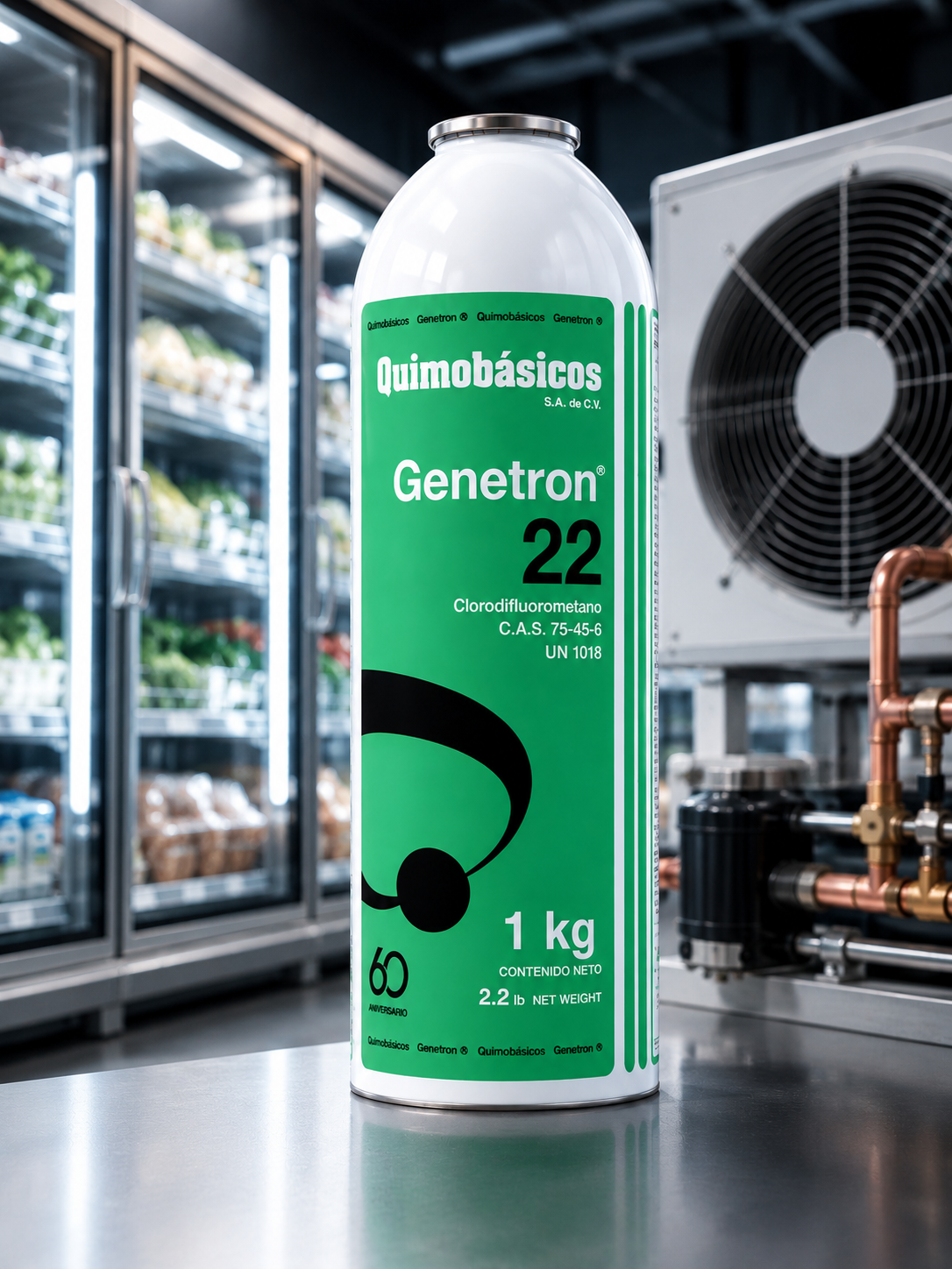 Gas Refrigerante R-22 1.0 KG Modelo: ATTGT22-1.0KG Marca Genetron