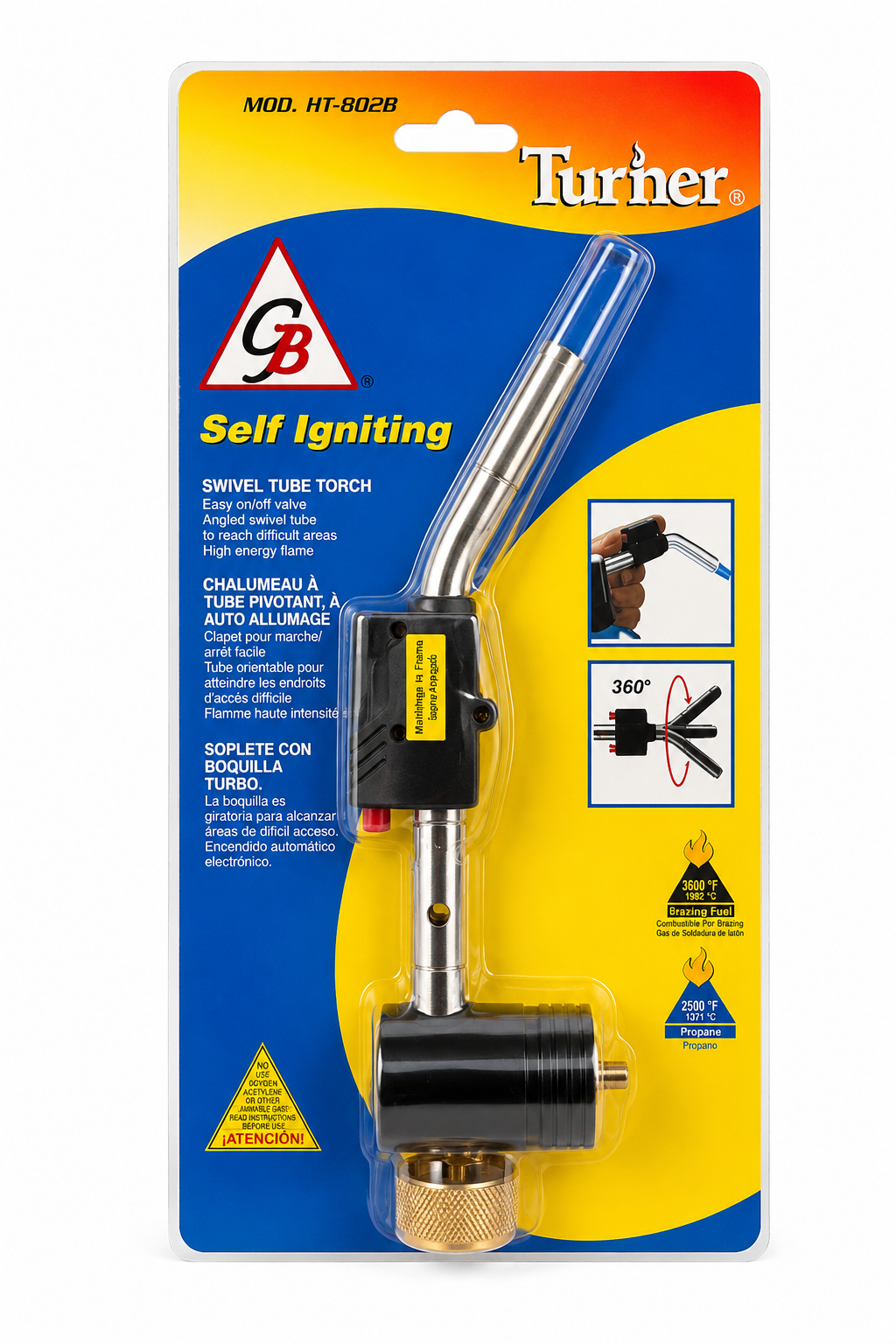 Boquilla Electrónica Turner HT-802B para Propano y MAP//PRO Modelo: ATHT-802B Marca Turner