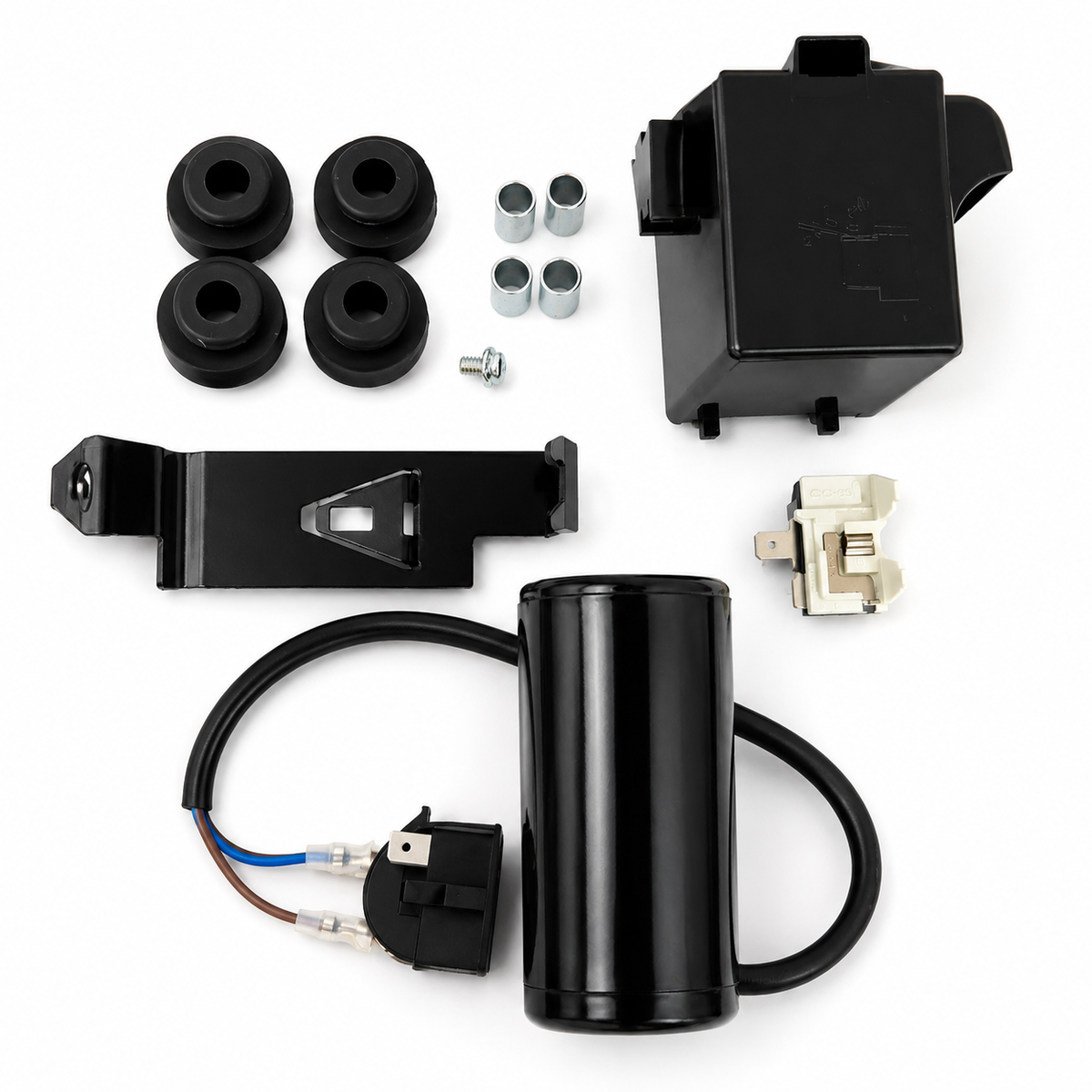 Compresor Sikelan R134a LBP de 1/5 HP con capacitor, relevador, gomas y herrajes de montaje