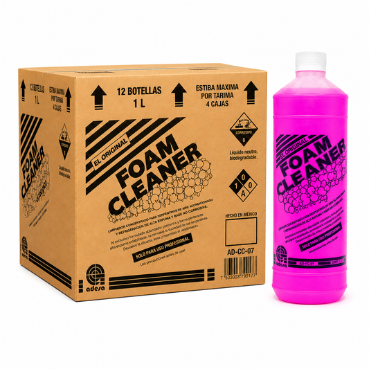 Foam Cleaner Adesa 1 litro, caja de 12 botellas, limpiador concentrado para serpentines de aire acondicionado y refrigeración