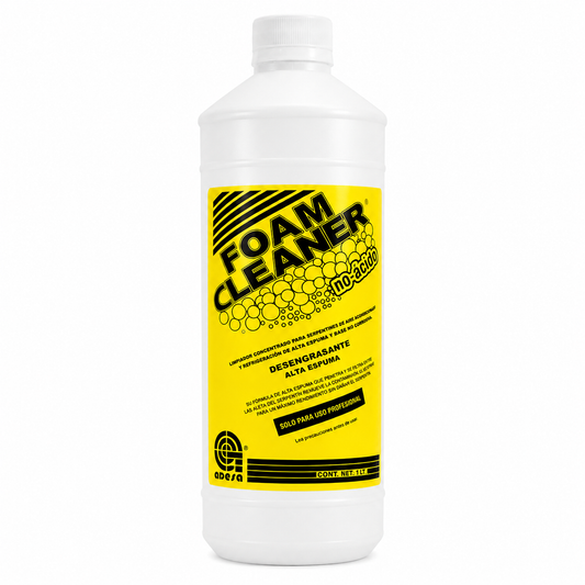 Foam Cleaner Alcalino Adesa no-ácido 1 lt aplicado en serpentín de condensador — limpiador desengrasante de alta espuma para mantenimiento profesional de A/C