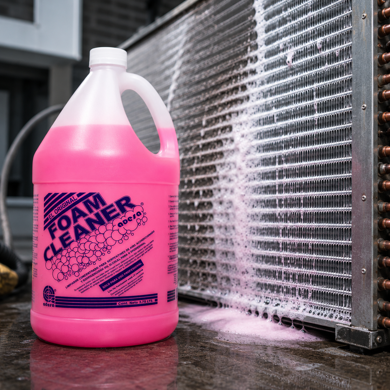 Foam Cleaner Adesa 3.75 litros – limpiador concentrado en espuma para serpentines de aire acondicionado y refrigeración, uso profesional