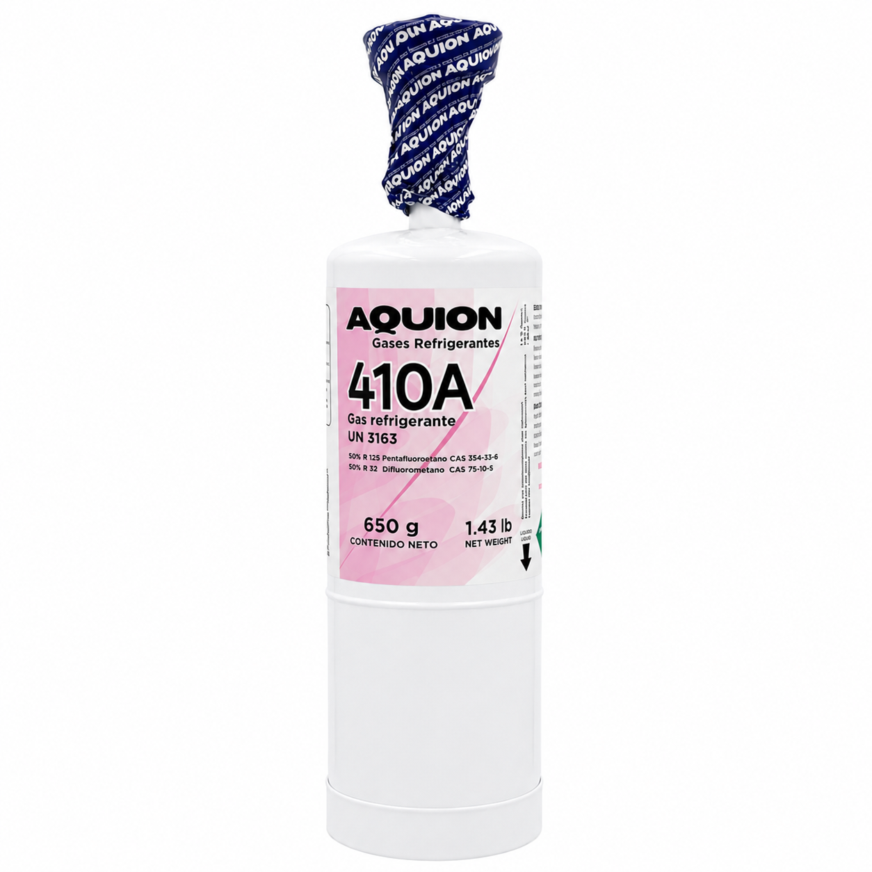Gas refrigerante R-410A Aquion 650 gr — mezcla HFC para minisplits y aire acondicionado residencial y comercial, ODP cero, México