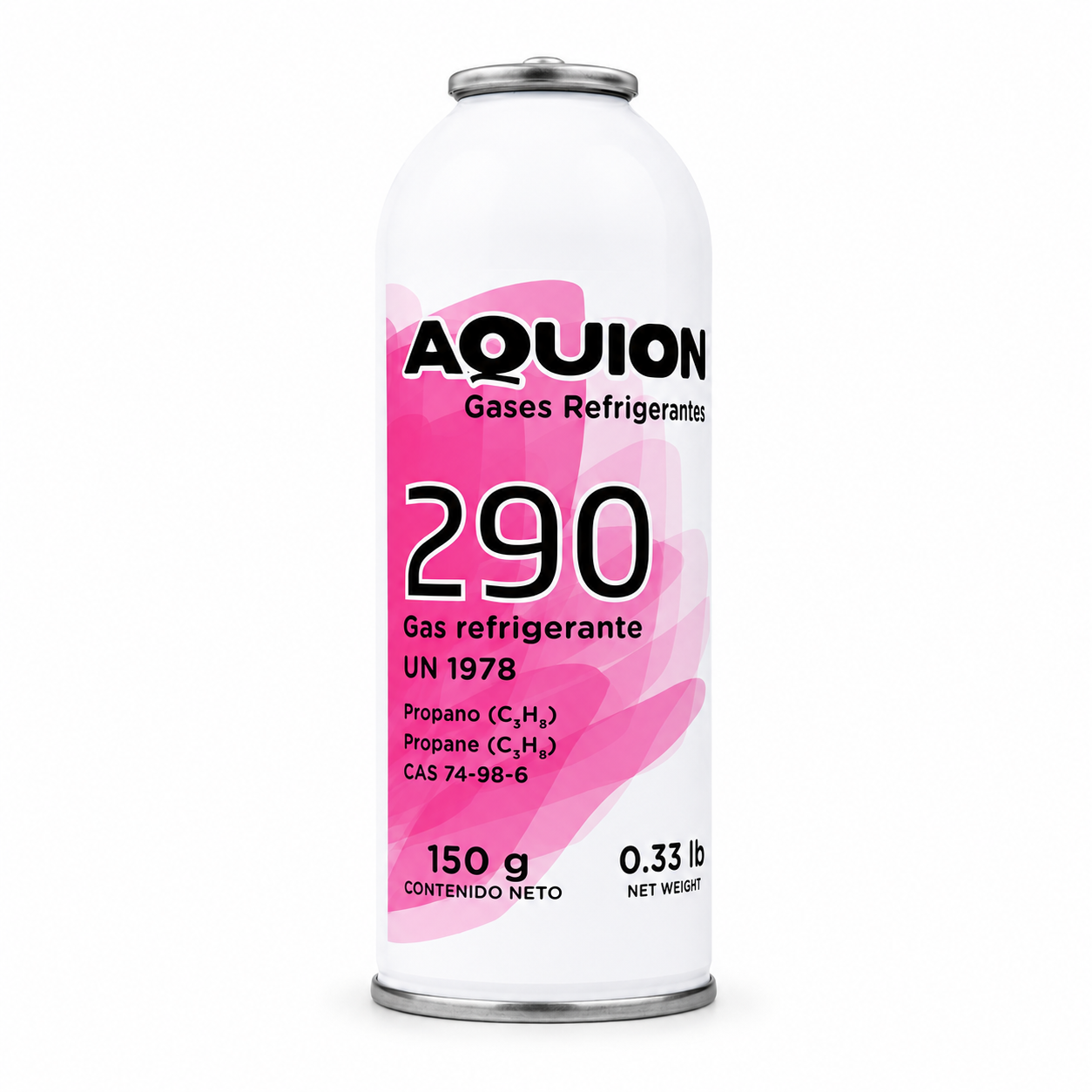 Gas refrigerante R-290 Aquion 150 gr — Propano natural para refrigeración comercial, vitrinas y conservadores de alimentos en supermercados y restaurantes