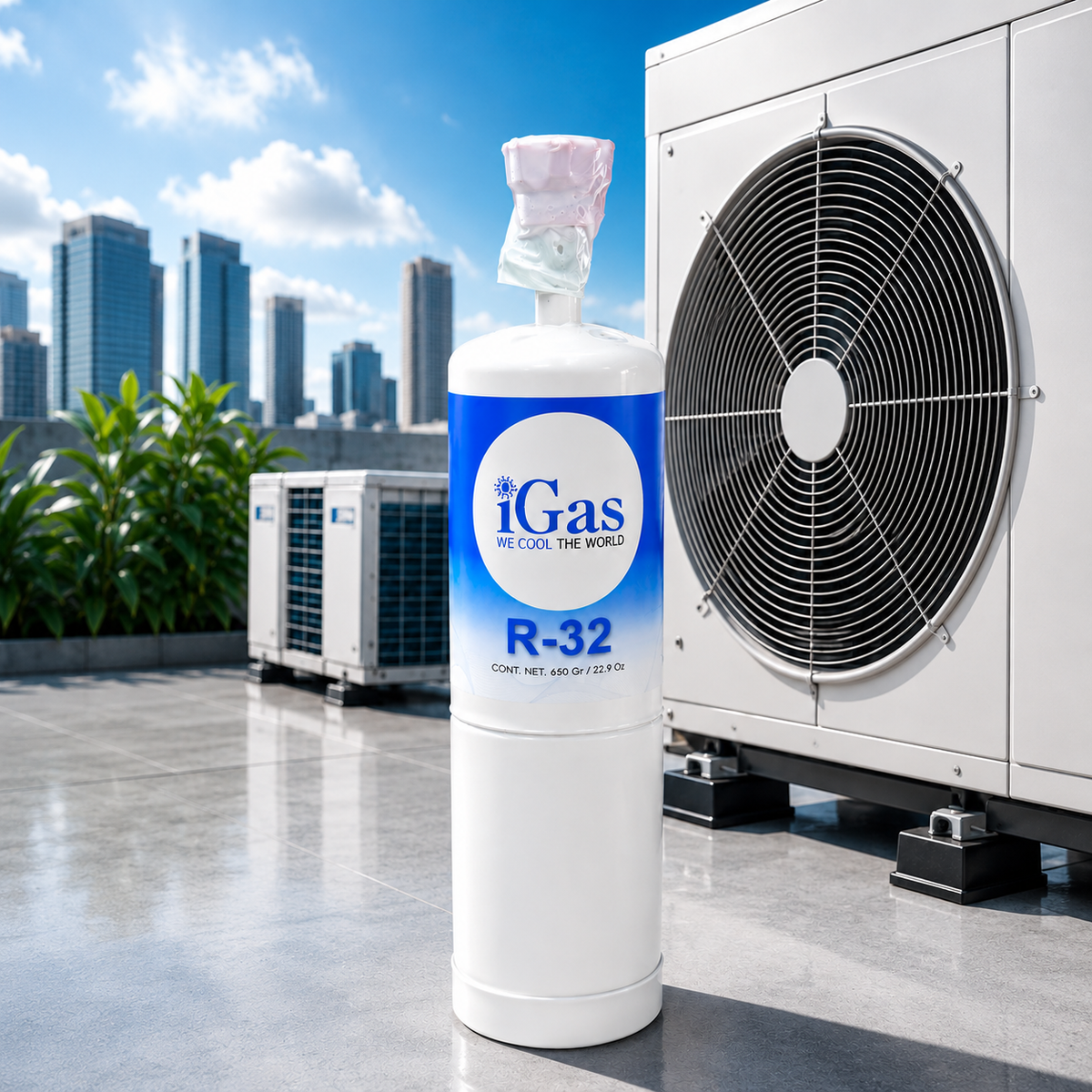 Gas refrigerante R-32 iGas 650g, lata individual con caja de 12 piezas, gas ecológico sustituto de R410A