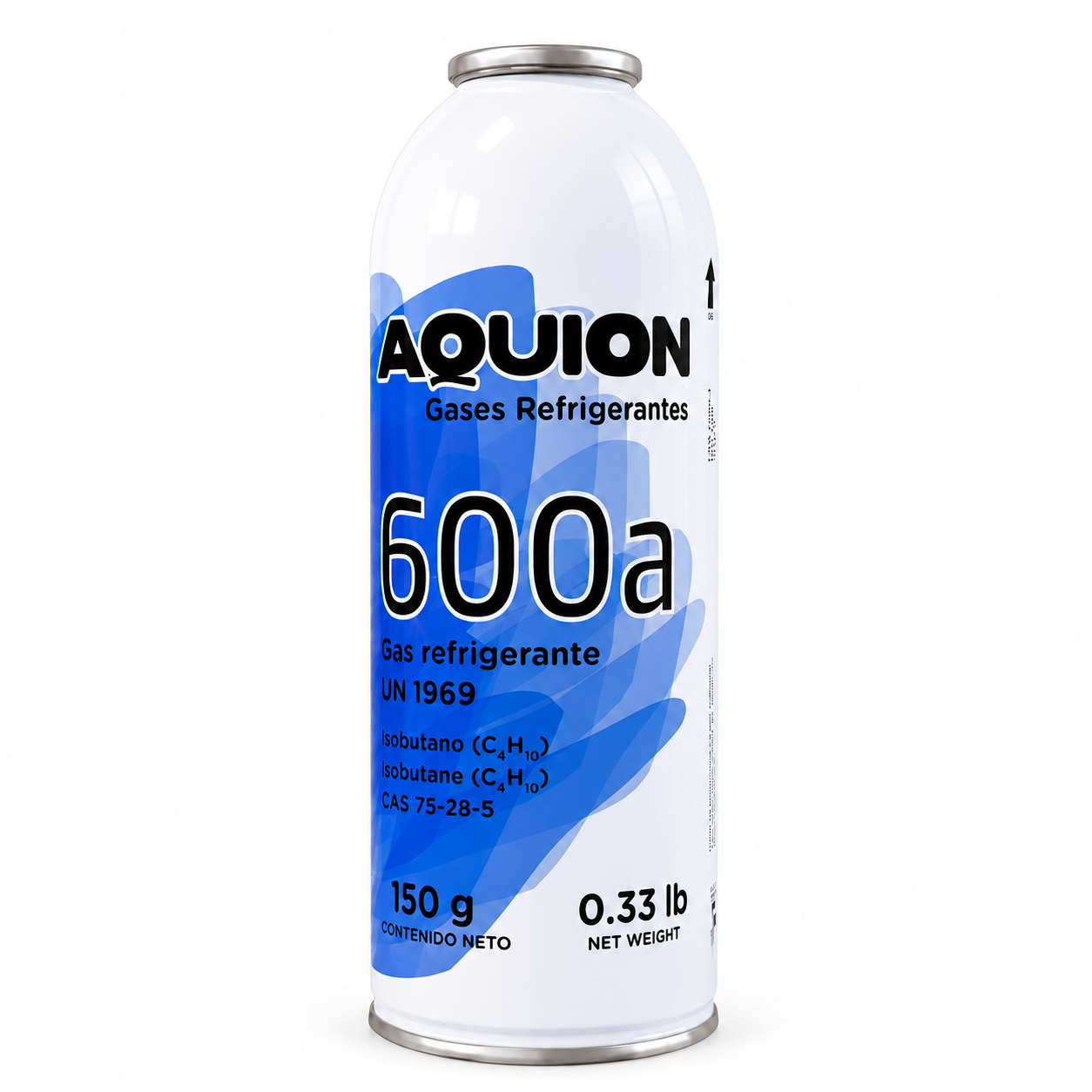 Gas refrigerante R-600a Aquion 150 gr — Isobutano natural para refrigeración doméstica y comercial, ODP cero, bajo impacto ambiental